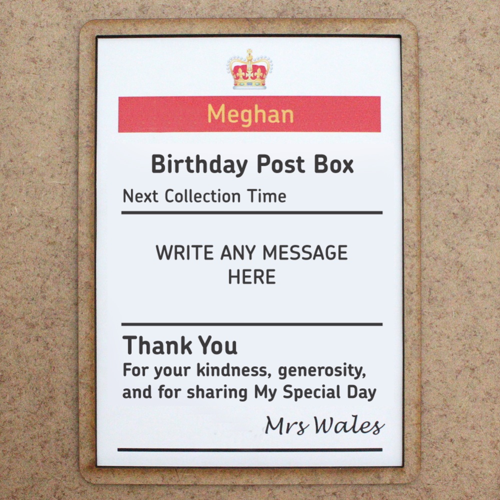 Birthday Post Box Printed Sign